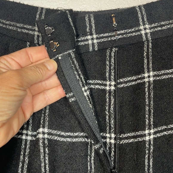 TIBI Salome Edie Plaid Culottes Virgin Wool Black & White Plaid Pants Size 4 - Picture 12 of 16